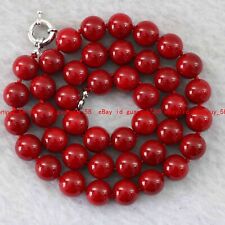 Beautiful 8mm Natural Red Coral Round Gemstone Beads Jewelry Necklace 14-100 In