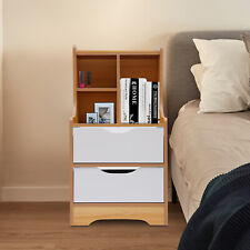 Bedroom End Side Bedside Table Nightstand Organizer with 2 Drawers Storage Wood - Toronto - Canada