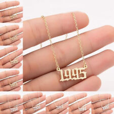 Necklace Birth Year Number Pendant Stainless Steel Women Girls Jewelry Gifts