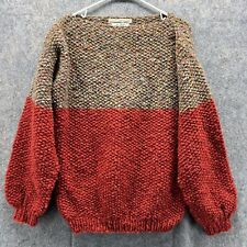 Country Clothes Sweater Women XL Tan Orange Sweatshirt Pullover Wool Knitted vtg