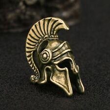 Brass Roman Warrior Helmet Keychain Charm Pendant DIY Accessories Decoration*