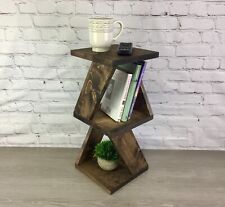 Minimalist side table wood triangle bed end nightstand accent plant stand apt - Marshfield - US