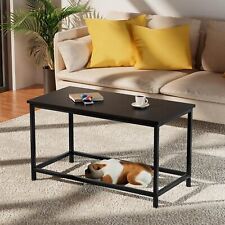 Small Black Coffee Table Simple Modern Open Design Rectangular Minimalist Center - Fontana - US