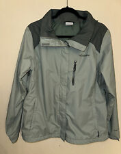 Columbia Omni-Tech Womens Waterproof Breathable Jacket Size XL Hooded Green