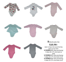 Baby Girl Long Sleeve Bodysuits Bundle Lot (8 items) Cotton 6-9 & 6-12 Months