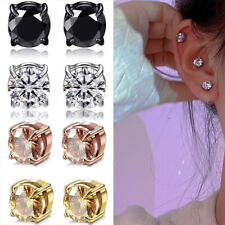 1Pair Mens Women Non Piercing Ear Stud Clip On Round Magnetic Earrings Jewelry*