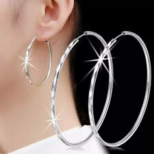 Fashion 925 Silver Filled Hoop Earring Women Wedding Engagement Jewelry Gift