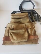 Leather Tool Pouch, Belt & Hammer Holder Carpenter Construction Tool Carrier