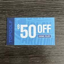 Top Golf gift $50 OFF Game Play - Expires 6/30. Email Promo Code.