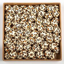 Leopard Pattern Beads Loose Wooden Beads String Accessories for Craft