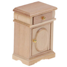 1:12 Dollhouse Miniature Wood Color Bedside Table Cabinet Model Furniture To-wf