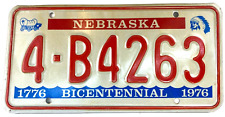 Vintage Nebraska 1976 Bicentennial Automotive License Plate Custer Co Wall Decor