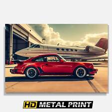 Metal Print of Porsche 930 Turbo, Automotive Artwork, Retro Decor