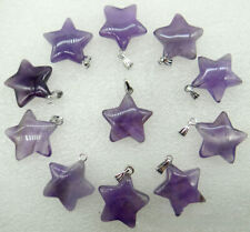 50pcs Natural Amethyst Stone Star Pendant DIY Necklace Jewelry Making Wholesale