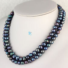 17-18 7-9mm 2Row Freshwater Pearl Necklace Strand Jewelry------More Color"