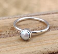 Pearl Gemstone Ring 925 Sterling Silver Handmade Women Jewelry All Size MO448