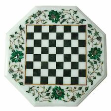 18 Marble Chess Table Top Center pietra dura Inlay children game Handmade V25"