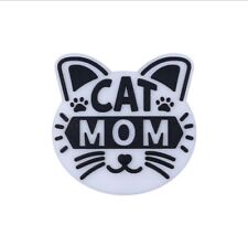 1 pc. Silicone Focal Bead, Beadable accessories Cat Mom Cat paw prints