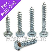 3/8 Hex Lag Screws / Lag Bolts, Zinc Plated steel CR+3 RoHS (aka Coach Screw) - Gulf Breeze - US"