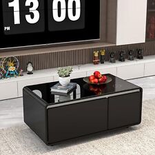 Modern Smart Coffee Table with Dual Refrigertor Drawer Wireless Charge Power Soc - Ontario - US