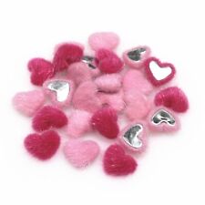 50Pcs Hairy Fabric Buttons Mixed Shapes Scrapbooking Decor DIY Craft Accessories