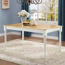 Autumn Lane Farmhouse Dining Table, White and Natural (Table only) - US