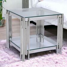 Gabriella Silver Stainless Steel End Table