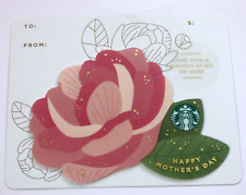 2017 STARBUCKS Gift Card Mother's Day Die-Cut Pink Flower -Collectible -No Value