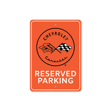 Reserved Parking Chevy Corvette Metal Sign Chevrolet Automotive Car Man Cave