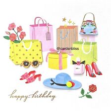 NEW Papyrus Designer Watercolor Jeweled Gift Boxes Heels Birthday Card $8.50 Rtl