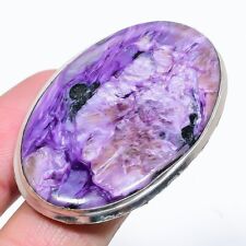 Natural Russian Charoite Gemstone 925 Sterling Silver Gift Ring Size 9 Gift z455