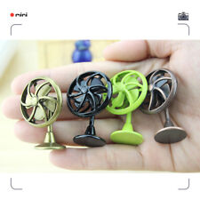 1:12 Scale Dolls House Miniatures Green Metal Fan Summer Furniture Accessory