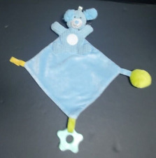 Cudlie Blue Dog Security Blanket Lovey Pacifier Holder Teether Crinkle Ball