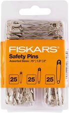 Fiskars Assorted Safety Pins, Sewing Accessories & Supplies, 75-Pcs with 3 Size