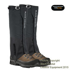 Black Crystal Ski Snow Hiking Walking Gaiters Waterproof Nylon Brand New - Mens