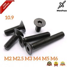 M2 M2.5 M3 M4 M5 M6 Black 10.9 Steel Hex Socket Bolt Countersunk Flat Head Screw - CN