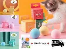 Set Of 3 Cat Training Smart Toy Pet Playing Interactive Ball Get a Free Catnip - CN