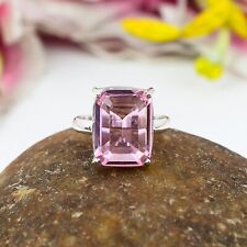 Pink Kunzite Gemstone Handmade Silver Jewelry Ring In All Size