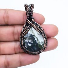 Ocean Jasper Gemstone Handmade Copper Wire Wrapped Jewelry Pendant 2.2 PBA328"