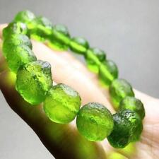 Green Moldavite Czech Meteorite Bracelet Rough 8mm Energy Stone Jewelry Gift