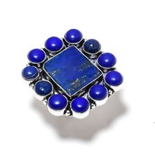 Natural Lapis Lazuli Gemstone Handmade 925 Sterling Silver Ring Size 7.5 Gift y2