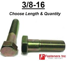 3/8-16 Grade 8 Hardened Hex Cap Screw Bolt Yellow Zinc (All Sizes & Qtys) 3/8 - Redding - US"