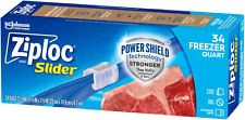 Ziploc Quart Food Storage Slider Freezer Bags, Power Shield Technology for More