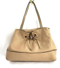 Kate Spade Tan Pebbled Leather Medium Belted Shoulder Bag Purse Handbag Brass