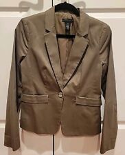 Apostrophe Womens Size 4 Blazer Jacket Khaki Lined