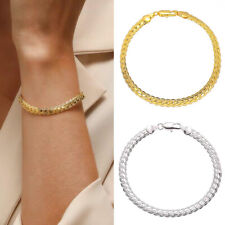 Fashion Silver Jewelry Men Women Bracelet Bangle Snake Chain Jewelry Gifts -