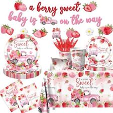 Strawberry Baby Shower DecorationsA Berry Sweet Baby Is On The Way Plates and...