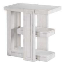 Dover 14 Rectangular Side End Table with Storage Shelves Cerused White Oak Wood - Toronto - Canada"