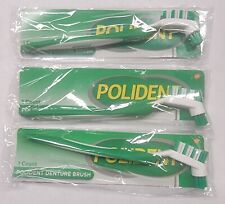 3 Pack - Polident Denture Brush lot discontinued limited supply brushes