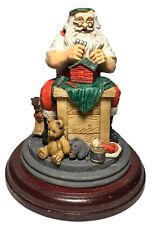 Santa Claus Statue Figurine Workshop Toy Maker Doll Vtg On Wooden Base 6” Tall - Jackson - US